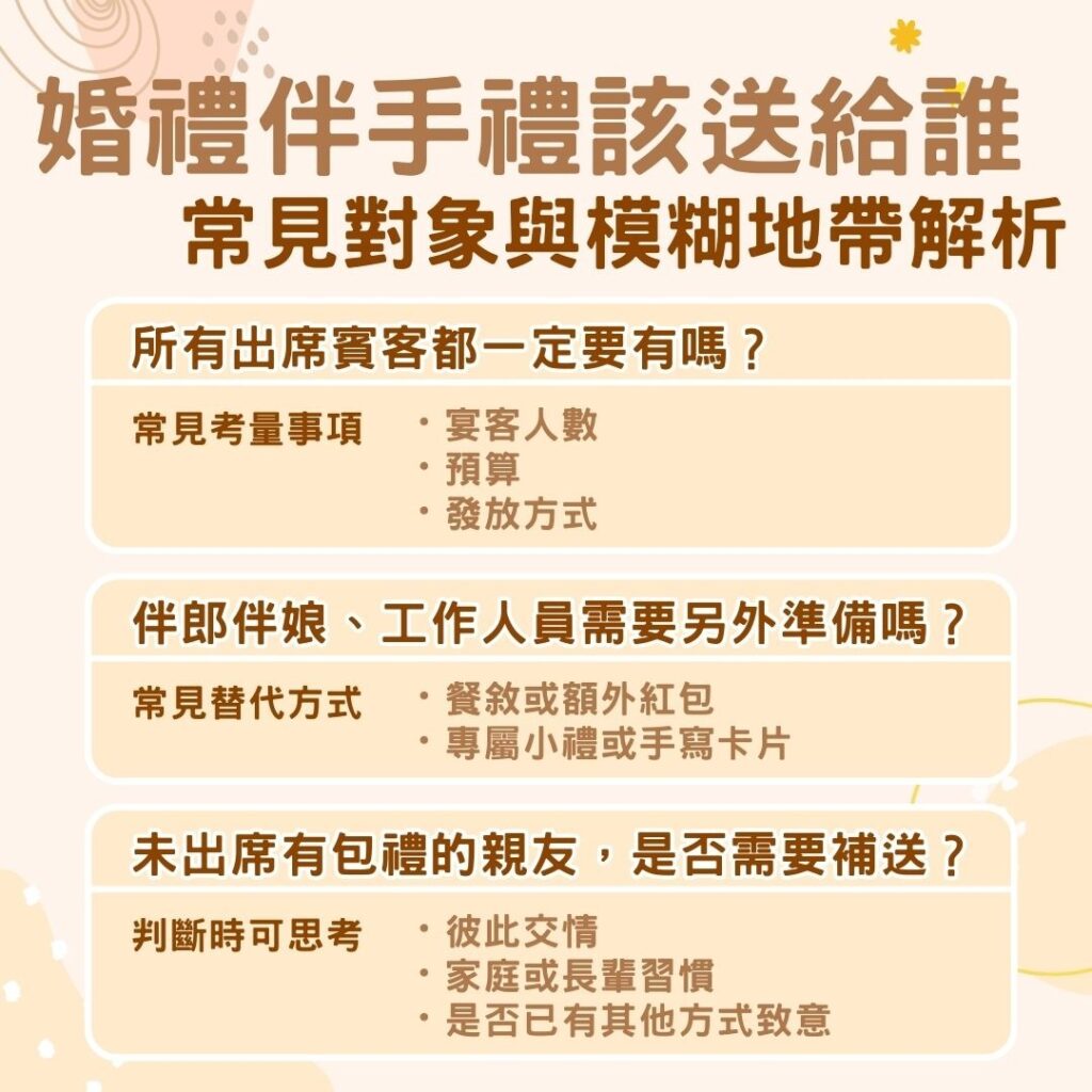 婚禮伴手禮應該送給誰
